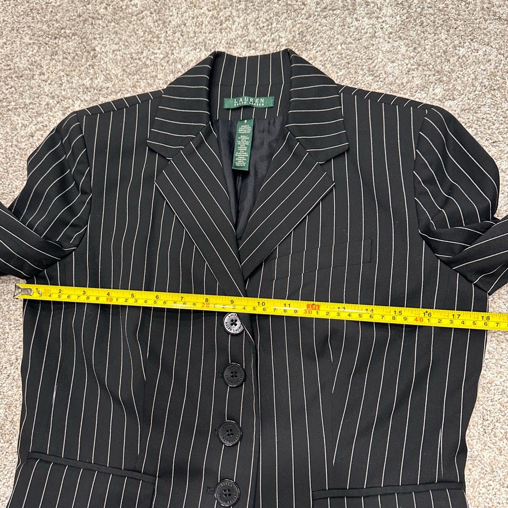 Lauren Ralph Lauren Black Pinstripe Blazer - Picture 10 of 15